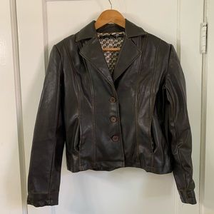 PIERRE CARDIN WOMENS MEDIUM NON LEATHER VEGAN JACKET BIKER BOMBER PARTY BIKER